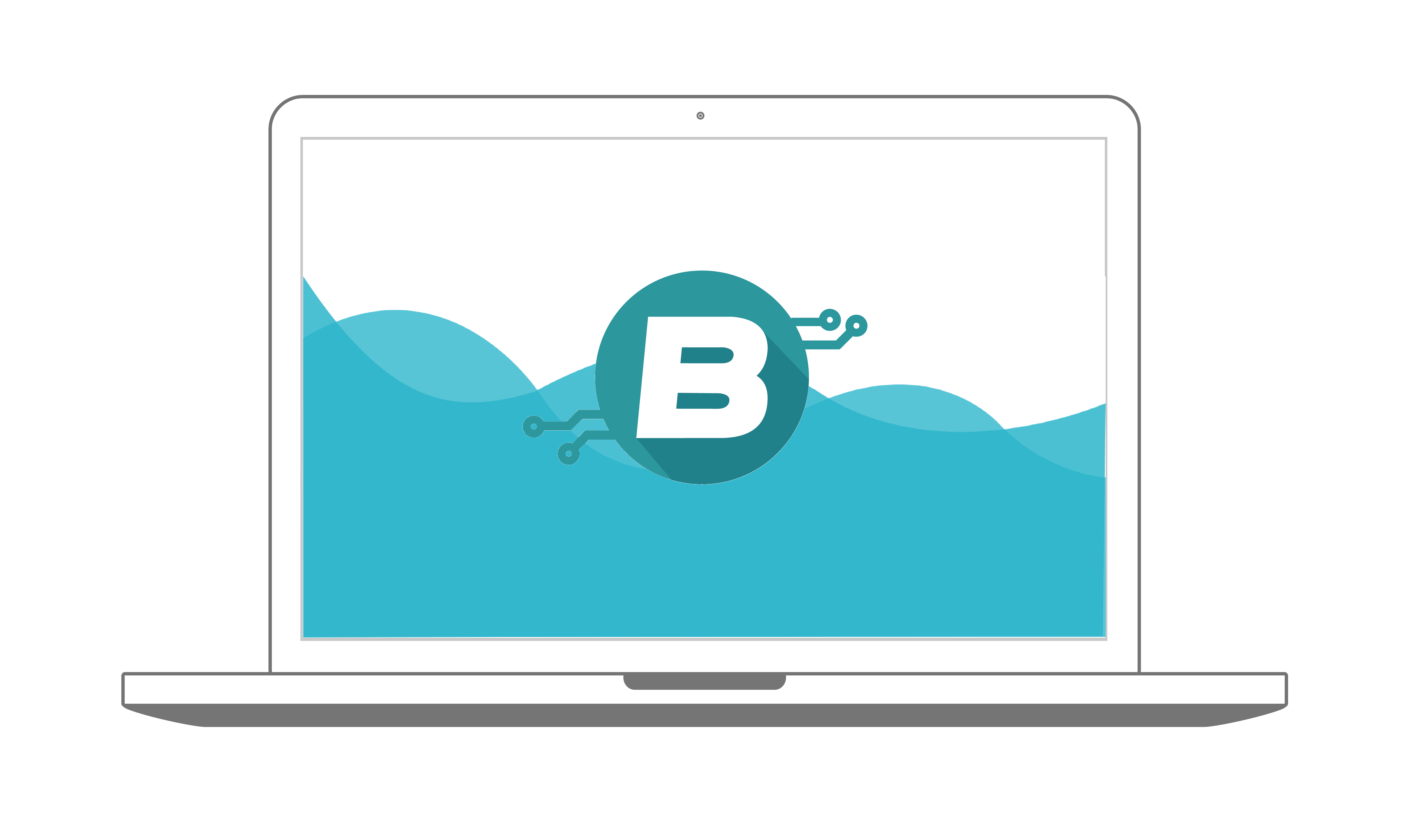 Ilustración laptop con integración ByteServices